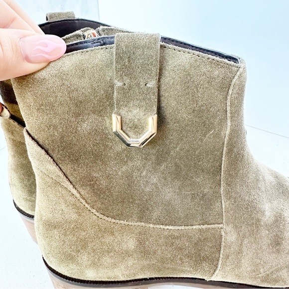 Cole Haan Maci Olive Green Suede Booties 8.5 - Picture 6 of 9